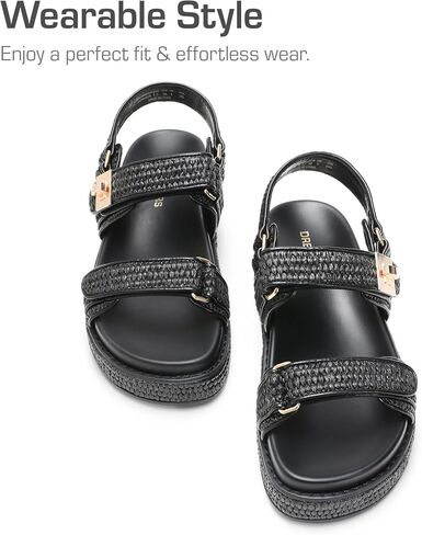 DREAM PAIRS Women's Wedge Sandals, Comfortable Platform Dress Shoes, Round toe Casual & Dressy Flatform Summer Sandals with Adjustable Straps in Saudi Arabia