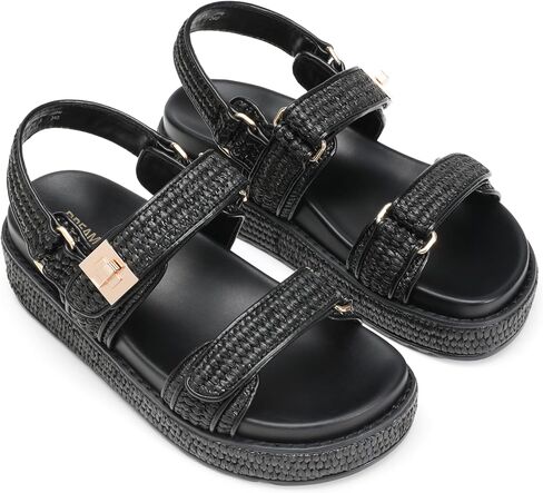 DREAM PAIRS Women's Wedge Sandals, Comfortable Platform Dress Shoes, Round toe Casual & Dressy Flatform Summer Sandals with Adjustable Straps in Saudi Arabia