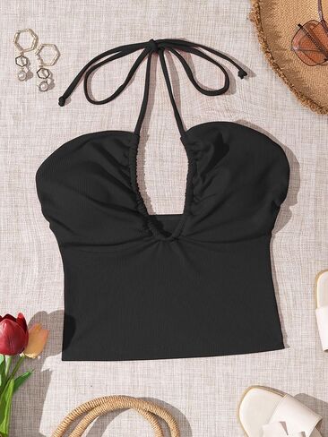 مبطن قطع علوية بدون أكمام للنساء حمالة صدر رياضية طويلة مضلع مثير Strappy بروتيل الرسن الخامس الرقبة عارية الذراعين أكمام كلوبوير in Kuwait