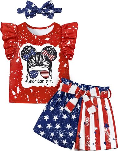 Migu Toddler Girl Cloths Summer Girls Setts Sets Girl Stuff Shirt Shirts The Develger 3pcs مجموعات هدايا ... in Saudi Arabia