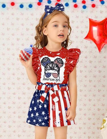 Migu Toddler Girl Cloths Summer Girls Setts Sets Girl Stuff Shirt Shirts The Develger 3pcs مجموعات هدايا ... in Saudi Arabia