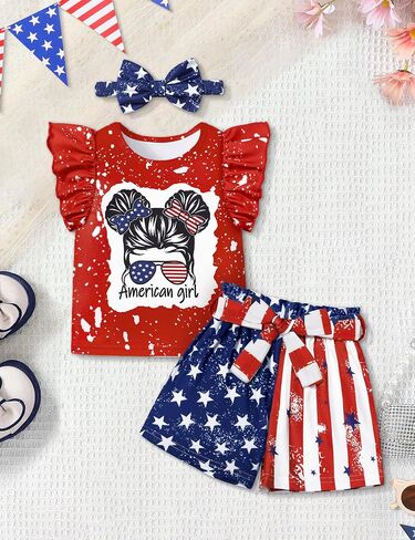 Migu Toddler Girl Cloths Summer Girls Setts Sets Girl Stuff Shirt Shirts The Develger 3pcs مجموعات هدايا ... in Saudi Arabia
