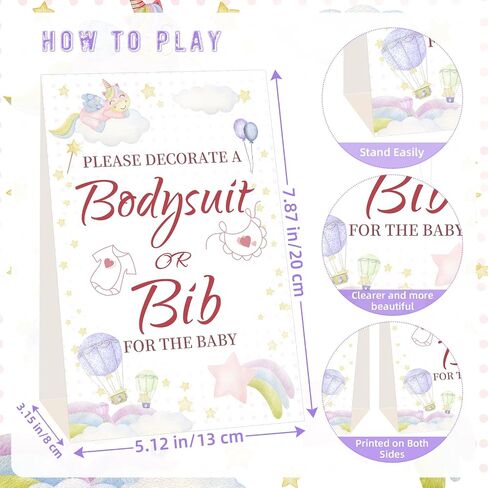 Baby Bibs Bodysuits Baby Shower Game Sign Set Baby Feeder Bibs Newborn Onesies Fabric Marker Stencils Kit in Saudi Arabia
