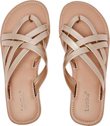 Luoika Wide Wide Wide Sandals ، Flip Flop Slides Sandal Slidsal Strapy Sandal Slip on Summer Beach Shoes for Women. in Kuwait