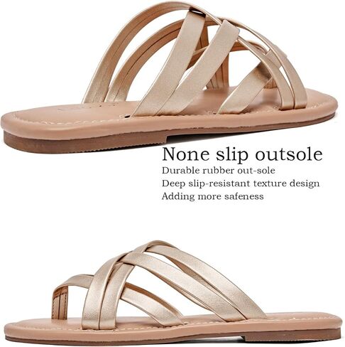 Luoika Wide Wide Wide Sandals ، Flip Flop Slides Sandal Slidsal Strapy Sandal Slip on Summer Beach Shoes for Women. in Kuwait