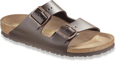 Birkenstock Arizona Sandals ضيق العرض سلس جلد بني داكن (EU 36 L5) in Kuwait