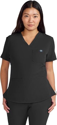 ave. Women's Lex Three Pocket V-Neck Tunic Scrub Top in Gray, XX-Large in Saudi Arabia