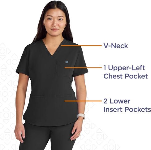 ave. Women's Lex Three Pocket V-Neck Tunic Scrub Top in Gray, XX-Large in Saudi Arabia