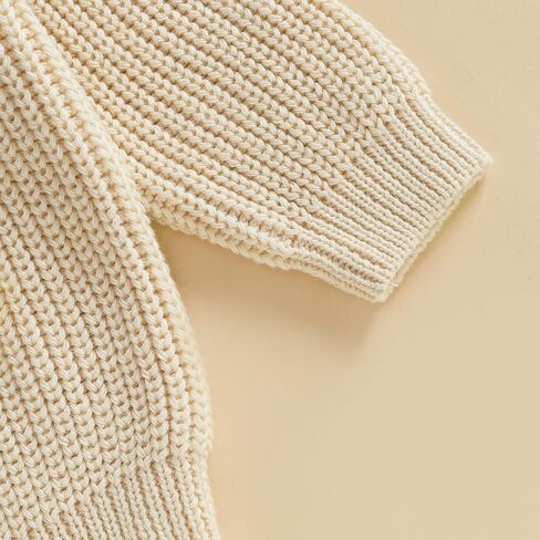 Toddler Baby Girl Chunky Knit Sweater Long Sleeve Crewneck Bow Flower Knitted Pullover Tops Knitwear Spring Clothes in Saudi Arabia