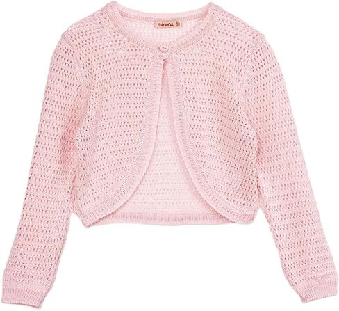 Minora Long Sleeve Bolero ، Cardigan الفتيات المتماسكة يتجاهلون مع إغلاق واحد على الزر ، أطفال القطن/الطفل بوليرو ، سترة in Kuwait