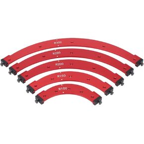 Radius Jig Router Templates, Set of 5 R100 R150 R200 R250 R300 Corner Radius Routing Templates, Aluminium Alloy Corner Radius Routing Bit Template for Woodworking Cabinet Wardrobe