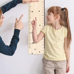 Kids Growth Chart for Wall - Honafun Dual Scale Height Measurement Ruler, Natural Wooden Height Chart Tracker Children's Height Chart Ruler Writable Growth Recording Area Nursery Wall Decor for Kids