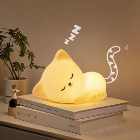 Night Light for Kids,16Colors Cat Night Light for Kids Cute Lamp,Dimmable Toddler Night Light for Kids,Soft Silicone Nightlight for kids room,Rechargeable Night Light for Kids Nightlight for Kids Room