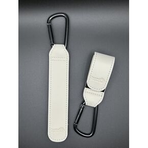 Sunshine & Sea Universal Stroller Straps with Hooks (White) (2 Pieces), Milk Pink