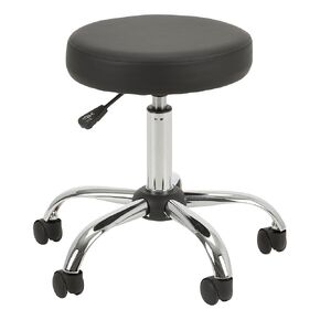 NOR-OUG1010-SO Adjustable-Height Chrome Plated Mobile Medical Stool w/Extra Padding, Black