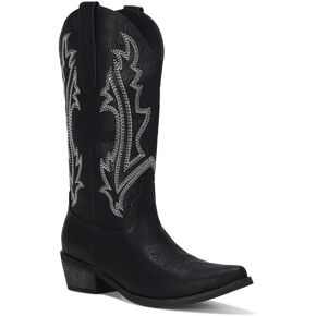 Cowboy Boots for Women Western Boots Cowgirl Boots Ladies Pointy Toe Mid Calf Boots Fashion Boots