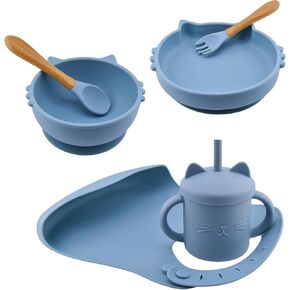 Premium baby feeding suction silicone set is great for led weaning for babies, good for a toddler flatware set, this baby plate bowl set is a food grade safe set of supplies