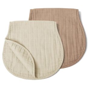 haakaa Muslin Burp Cloths, Neutral Baby Burp Cloths for Boys and Girls, Organic Cotton, Large 22.8''x11.4'', 2pcs