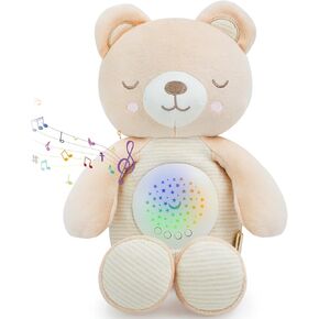Musical Stuffed Animals with Sound Machine, White Noise Baby Soothers for Sleep, Night Light Shush Lullaby Music Soothing White Noise Toys for White Noise Boy & Girl, Bunny