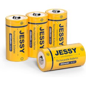 JESSY CR123A Rechargeable Battery, 3.7V Lithium Batteries for Arlo Wireless Cameras VMC3030 VMK3200 VMS3330 3430 3530 and Flashlight Polaroid Microphone (8 Pack)