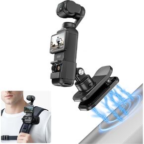 360° Adjustable Backpack Clip Mount for DJI Osmo Pocket 3 Accessories, Magnetic Mount for DJI Osmo Action 5 pro/Action 4 Accessories