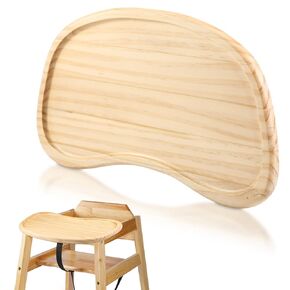 Baby High Chair Tray Wood Antique Vintage Baby Toddler Infant Seat Tray Replacement Solid Wooden High Chair Accessory for Kitchen Toddlers and Babies Home Finger Foods Placemat