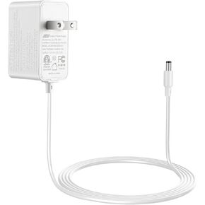 6.6FT Power Cord for Baby Swings, Compatible with Fisher Price, Ingenuity, Maxi COSI, Snugapuppy 6V AC Adapter Charger Cable for Cradle Swing, Rainforest Swing, Butterfly Ocean Wonders, etc, White