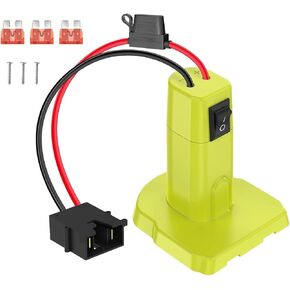 Upgrade Power Wheel Adapter for Ryobi 18V Battery Dock Power Connector 12 Gauge with Switch Fuse & with Wire Harness Connector,Fuses Holder & 30A Fuses, Power Convertor for Rc.