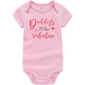 Newborn Infant Baby Bodysuit Mommy is My Valentine/Daddy's Little Valentine Romper Outfit Cute Cotton Jumpsuit Clothes