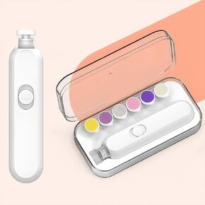 Baby Nail Trimmer Electric, Baby Nail File Electric, 6 in 1 Baby Nail Clippers with Light, Baby Grooming Kit for Infant/Newborn/Toddler Nail Filer, Trim and Polish (Orange)