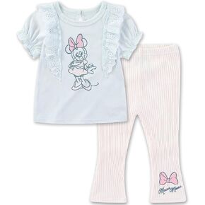 Disney Minnie Mouse Baby Girls Shirt and Ribbed Legging Pants Set for Infants