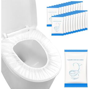 50 Pack Disposable Toilet Seat Covers Bulk, Portable Disposable Toilet Seat Covers for Travel Waterproof Potty Seat Covers Toilet Seat Mats for Outing Hotel Hospital Public Toilet (Individual Package)
