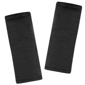 SWESEN Baby Car Seat Belt Covers for Boys and Girls, Carseat Shoulder Padding, Soft Car Seat Neck Cover, Mink Car Seat Straps Shoulder Pads, Solid Colour Stroller Strap Cover for Baby Kids, Black