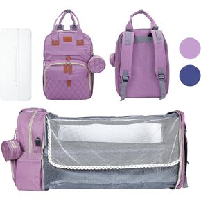 baby diaper bag with changing station, multifunctional diaper bag for Mom and dad, Waterproof diaper bag backpack with Charging port and insulated pockets, travel diaper bag - Blue
