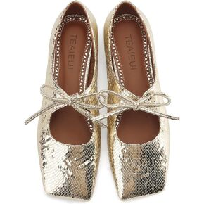 Women's Flats Comfortable Dressy Flats for Women Ballet Flat Square Toe Low Heel Dress Shoes Mary Jane