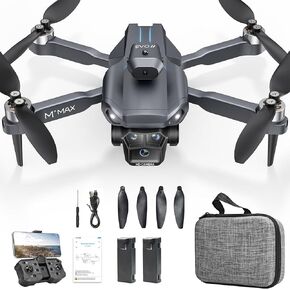 Drone with Brushless Motor 1080P HD Camera for Beginners Adults, M°max Foldable FPV Drone 2 Batteries with One Button Take Off, Headless Mode, 360° Flips, Toys Drone for Boys Girls