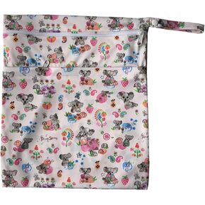 MUMBABY Wet Dry Bag Baby Cloth Diaper Nappy Bag Reusable with Two Zippered Pockets