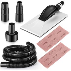Enhon Drywall Dust Free Hand Sander, Vacuum Sander with 6ft Hose and Coupling Adapters Fits Most Wet/Dry Hose Sizes (1 1/4", 1 1/2", 2 1/2") for Sanding Indoor without Dust