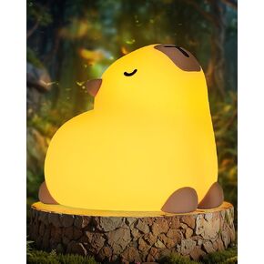 Cute Kiwi Bird Night Light for Kids, Rechargeable Nightlight, LED Squishy Baby Portable Lamp, 3 Brightness Levels Dimmable Silicone Nursery Toddler Light for Bedroom, Living Room, W92NL05