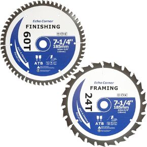 7-1/4" Wood Cutting Ciruclar Saw Blade 60T General Purpose Fine-Finish Woodworking