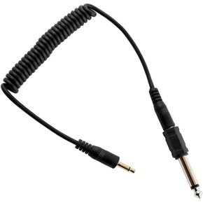 3.5mm to 6.35mm 1/4" Flash Sync Cable Cord Camera Strobe Lighting Speedlight Trigger Connect Spring Coiled Wire for Camera Studio Strobe Lighting Trigger