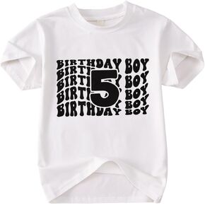 Birthday Boy Shirt Toddler Boys 2nd 3rd 4th 5th 6th Birthday T-Shirt Kids 2-6 Years Old Birthday Gift Tees Party Top