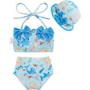 ALVABABY Toddler Girls Two Pieces Swimsuit,Reusable Toddler Swimsuit Bikini,Infant Bathing Sleeveless Tankini Swimwear in Kuwait