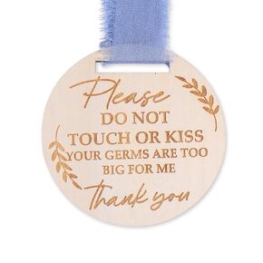 Please Do Not Touch or Kiss Baby Sign, Round Please Don't Touch Baby Sign Car Seats with Ribbon Wooden Do Not Touch Sign for Newborn Baby No Touching Baby Sign for Baby Strollers Baby Stroller Tag