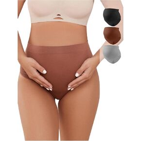 OYOANGLE Women's Maternity 7 Pack Underwear High Waist Full Coverage Comfy Breathable Panties Briefs