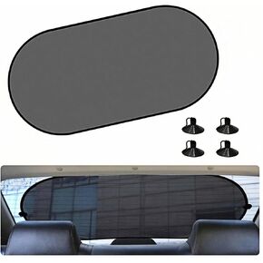 Car Rear Window Sun Shade, UV Rays Protection Mesh Cover with Suction Cups, 39"x19" Sun Blocker for Baby, Kids, Pets, Heat Shield for Rear Facing Seats