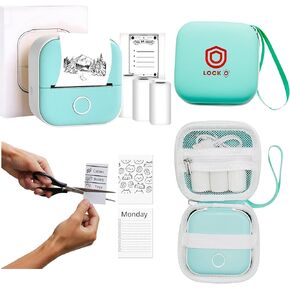 T02 Mini Printer, Portable Sticker Printer Efficiently and Quickly, Thermal Printer for Study Notes, Pictures, DIY, Label, Free App with Multiple Templates-for Android & iOS- Yellow