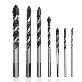 7PCS Ceramic Tile Drill Bits, Masonry Drill Bits Set for Glass, Brick, Tile, Concrete, Plastic and Wood, Ceramic Brick Drill Bit Industrial Cemented Carbide Tip (3mm-10mm) (7 pcs)