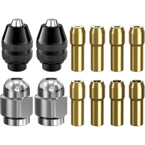 مجموعة الحفر تشاك كوليت لدريميل ، 14pcs 1/32 "إلى 1/8" استبدال 4486 حفر البت chuck shank أداة Quick Change Adapter