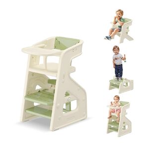 3-in-1 High Chair for Babies Kids Convertible HighChair Toddlers Adjustable Height Kitchen Step Stool for Sink Kids Chair Removable Tray Ideal for Dining Kitchen and Bathroom Use
